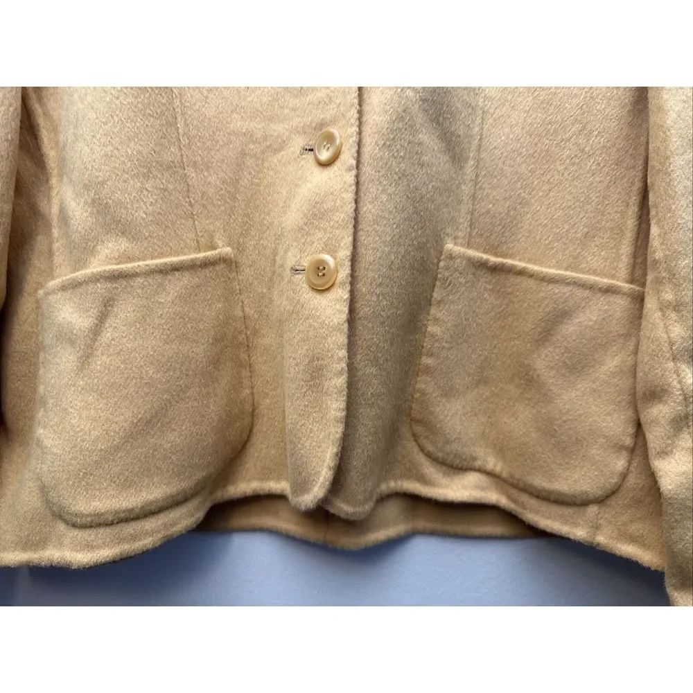 PENDLETON Blazer Petite Large Yellow Merino Wool Jacket Button Pockets Butternut